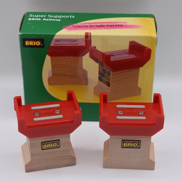 BRIO Super Supports #33254 Raised Track Bridge Supports Wooden Railway - Picture 1 of 6